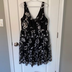 Marina dress, Size 14, black and silver